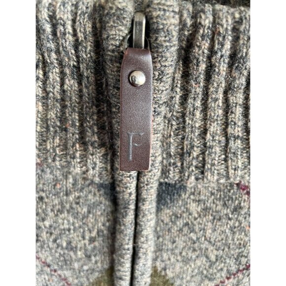 Fisherman Out Of Ireland Men's lambswool Argyle Sweater Size M gray blue 1/4 zip - Picture 4 of 14